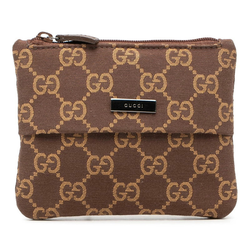 Gucci GG Canvas Pouch Clutch Case Brown